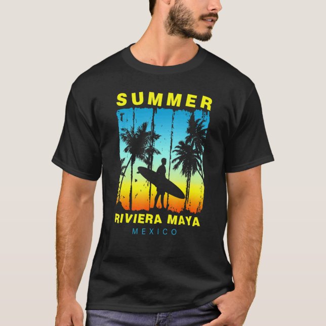 T-shirt Family Vacation Mexico Riviera Maya Sunset Beach (Devant)