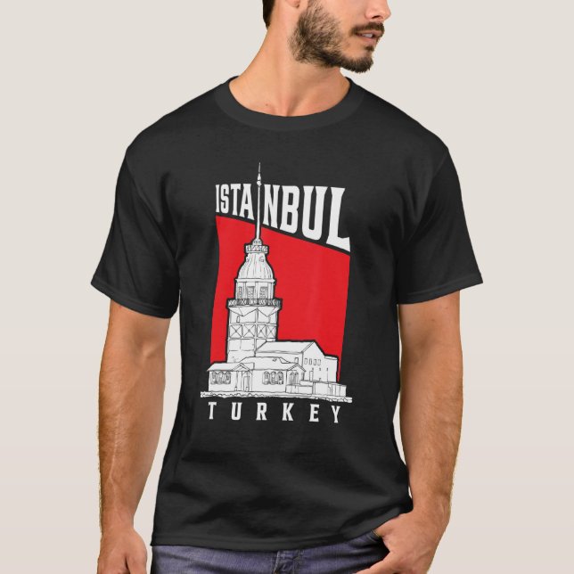 T-shirt Famous Istanbul Landmarks Maidenu2019s Tower Turke (Devant)