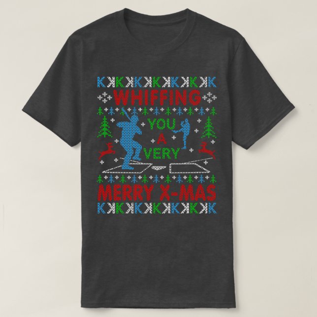 T-shirt Fan De Baseball Pitcher Drôle Mauvais Noël (Design devant)
