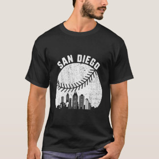 T-shirt Fan De Baseball San Diego Skyline