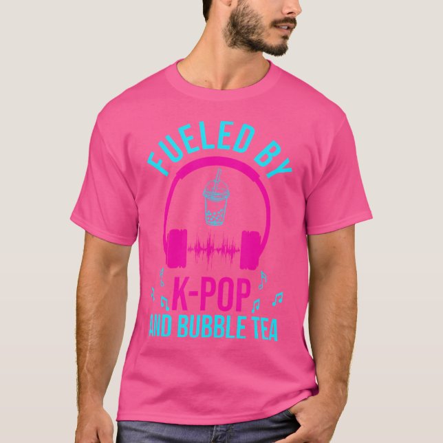 T-shirt Fan de Kpop alimenté par K-Pop et Bubble Tea K-Pop (Devant)