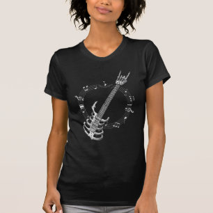 T-shirt Fan de musique rock lover Guitare de Skeleton