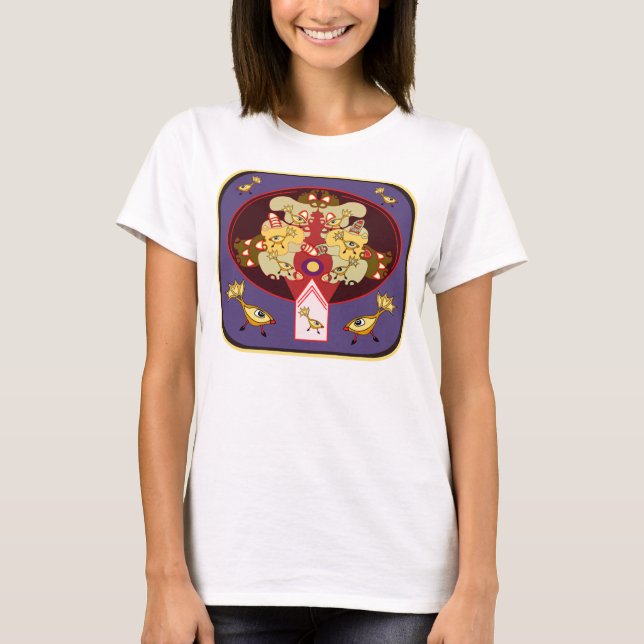 T-shirt Fan de puzzle d'oiseau (Devant)