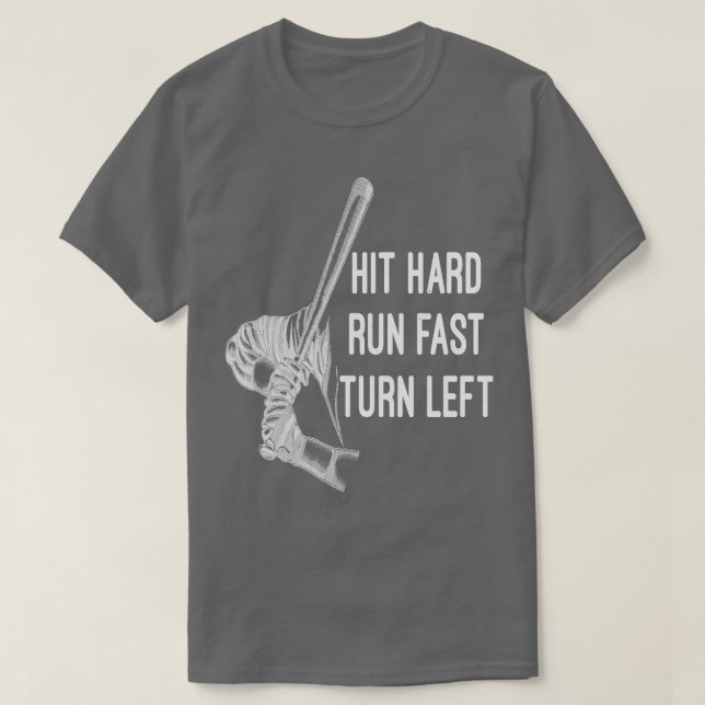 T-shirt Fan de softball de Turn Left Run Fast (Design devant)