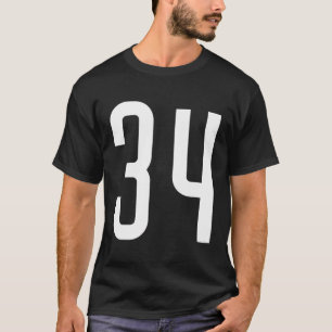 T-shirt Fan de sport favori Blanc Numéro 34 Jersey