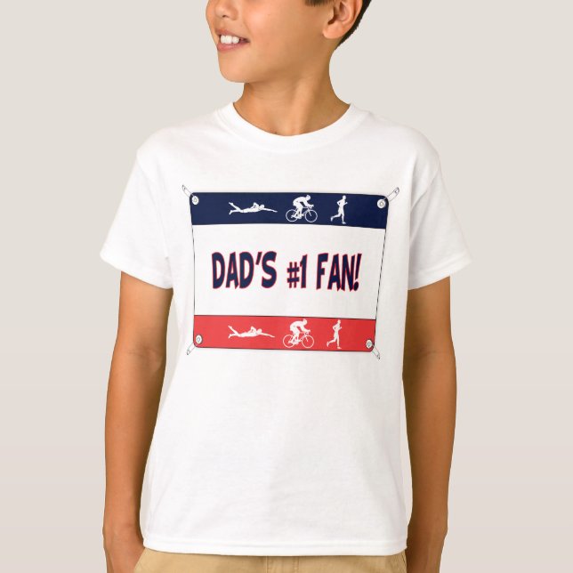 T-shirt Fan du #1 du papa de triathlon (Devant)