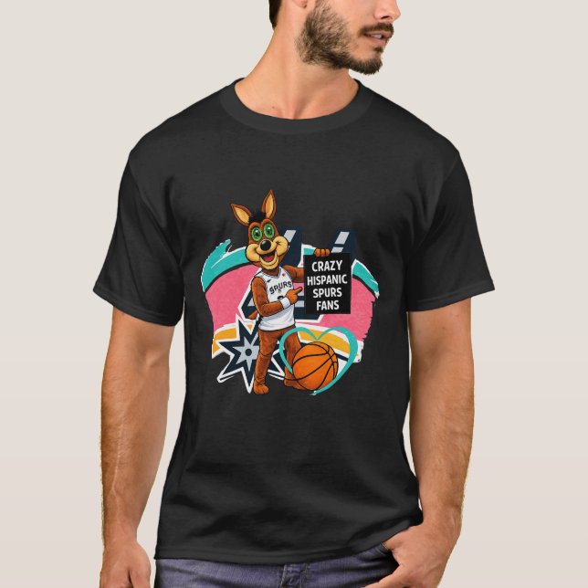 T-shirt Fan Hispanique Fou des Spurs (Devant)