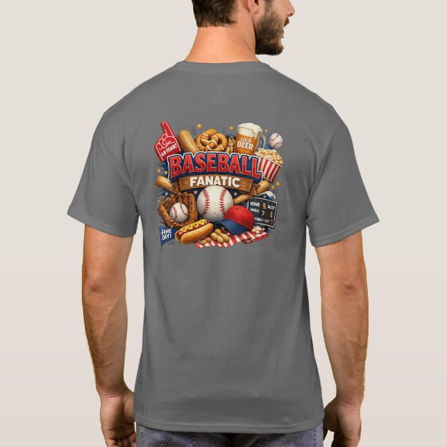 T-shirt Fanatique de baseball (Dos)