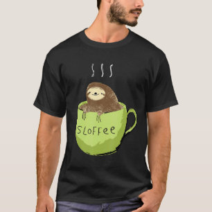 T-shirt Fanatique De Café Sloffee Dans Une Mug