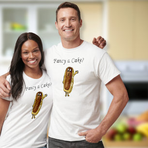 T-shirt Fancy a Cake Funky Chocolate Eclair Quirky Art