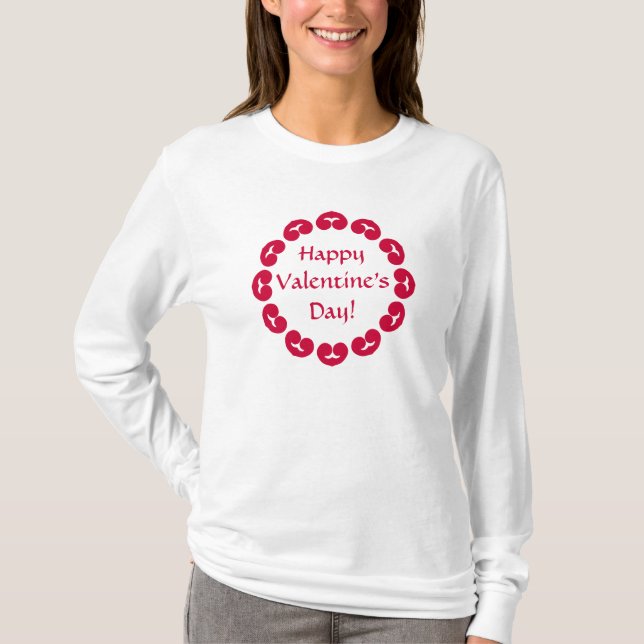 T-shirt Fancy cercle de coeurs rouges Saint Valentin (Devant)