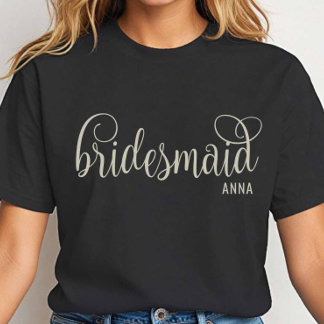 T-shirt Fancy Off-White Script Bridesmaid Bachelorette
