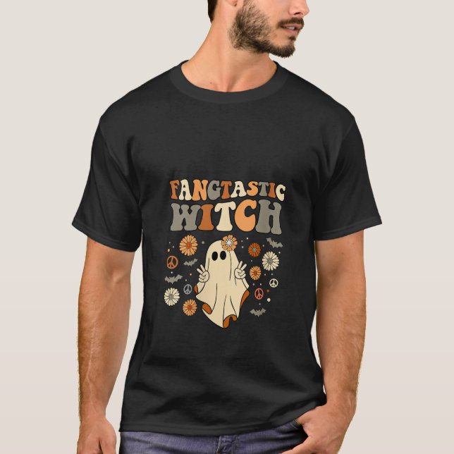 T-shirt Fangtastic Sorcière Halloween Ghost Costume Re (Devant)