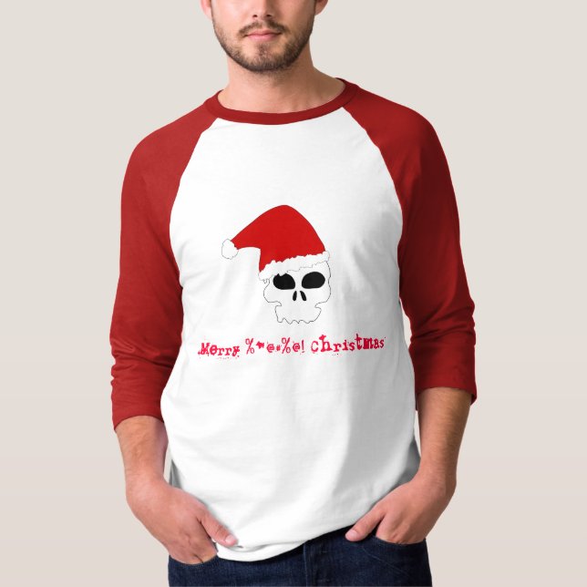 T-shirt Fans de crâne de Joyeux Noël (Devant)