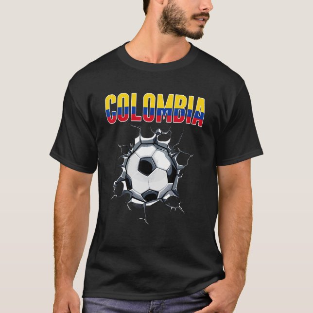 T-shirt Fans De Football Colombie - Football Colombien En  (Devant)
