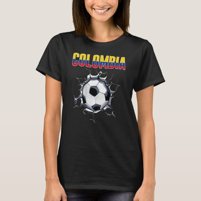 T-shirt Fans De Football Colombie - Football Colombien En  (Devant)