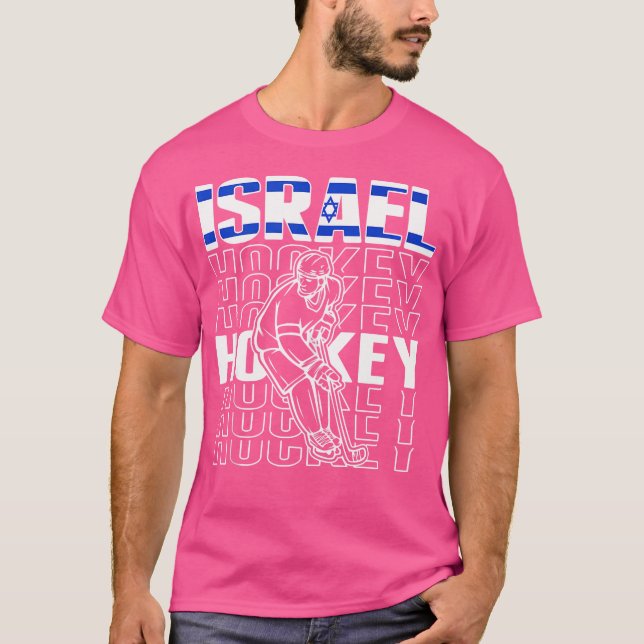 T-shirt Fans de hockey sur glace Israël Jersey Soutenez le (Devant)