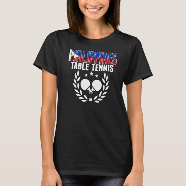 T-shirt Fans de tennis de table des Philippines Ping Pong  (Devant)