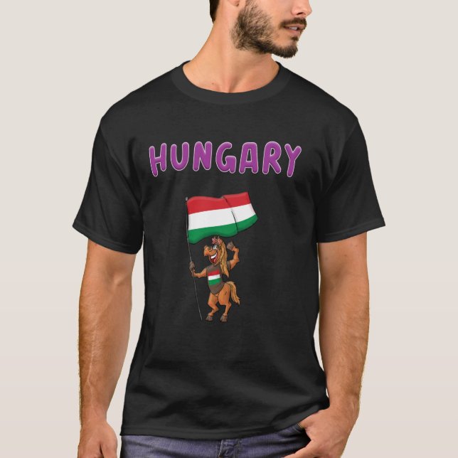 T-shirt Fans Hongrois Cheval Hongrie (Devant)