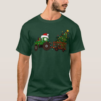 T-shirt Fantaisie agricole tracteur graphique arbre de Noë