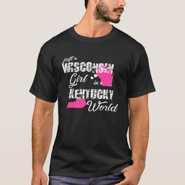 T-shirt Fantaisie Chemises Wisconsin Juste une fille Wisco (Devant)