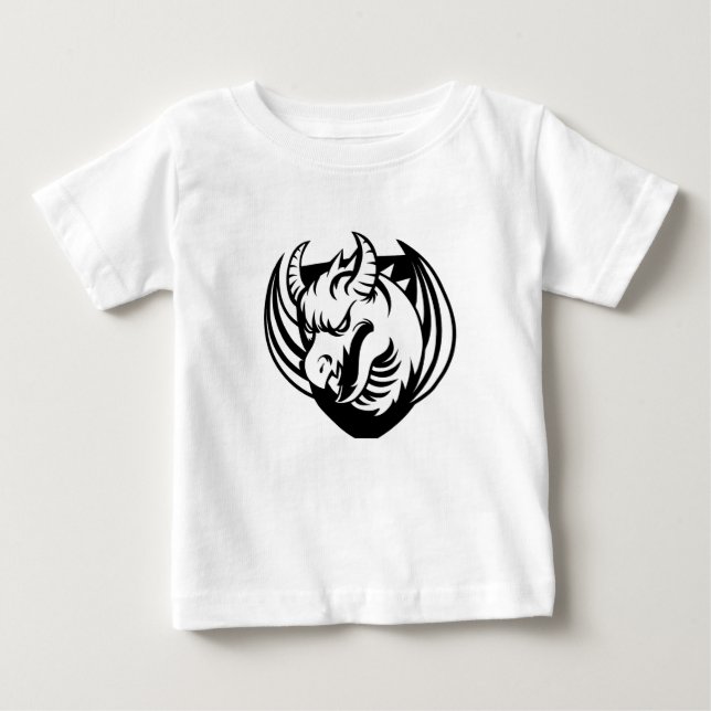 T-shirt fantaisie de dragon mignon pour bébé (Devant)