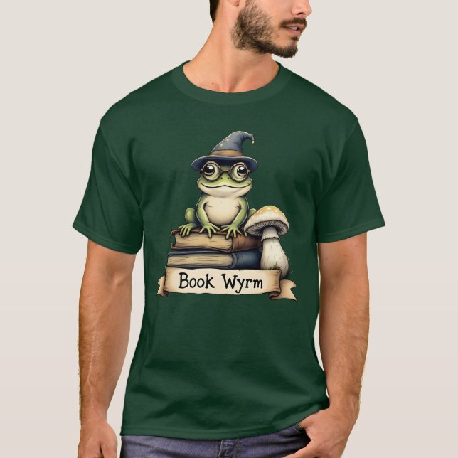 T-shirt fantaisie de grenouille de lecture mignonn (Devant)