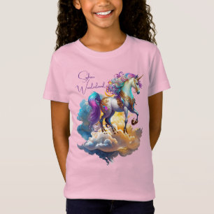T-Shirt Fantaisie de licorne magique nuages romance annive