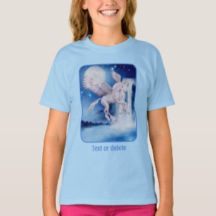 T-shirt Fantaisie de licorne volante cascade cheval d'art