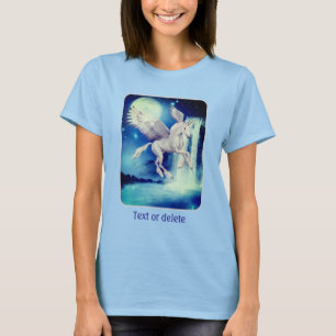 T-shirt Fantaisie de licorne volante cascade cheval d'art