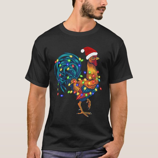 T-shirt Fantaisie de poulet rôti feux de Noël Pyjama Farm (Devant)