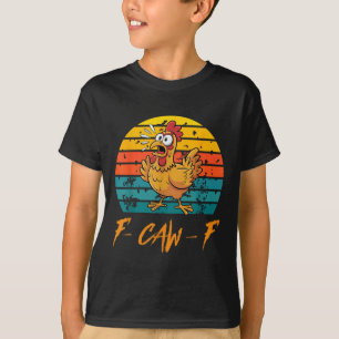 T-shirt Fantaisie F-caw-f Chemises de poulet, Sunset Vinta