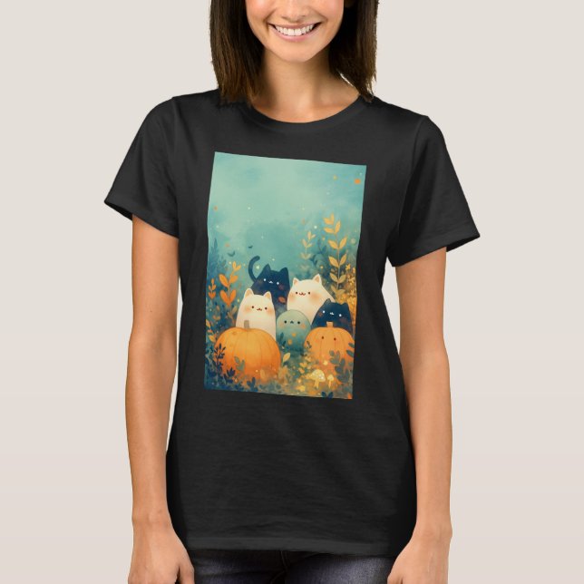 T-shirt Fantaisie Féline d'Automne (Devant)