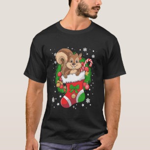 T-shirt Fantaisie lumières de Noël Écureuil de Noël
