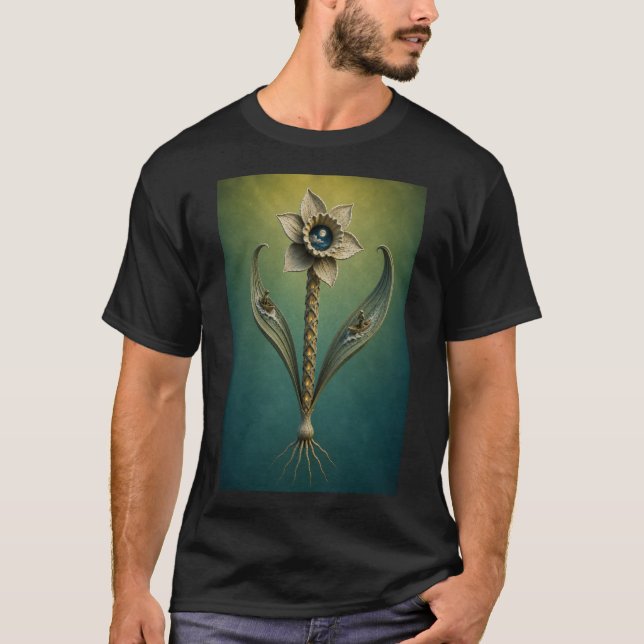 T-Shirt Fantaisie Lune Narcisse Surréaliste (Devant)