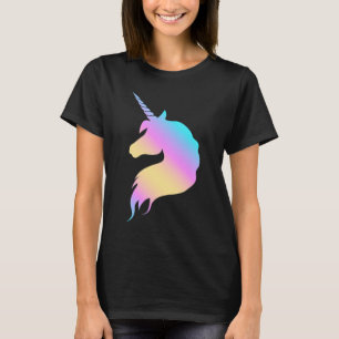T-shirt fantaisie magique à tête de licorne hologr