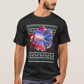 T-shirt Fantaisie Noël Chapeau de Noël Betta Poisson Fanta