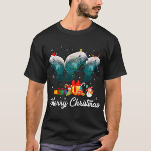 T-shirt Fantaisie Noël Lumières Noël Joyeux Pyjama Manatee