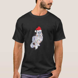 T-shirt Fantaisie Noël Perse Chat Lumières Noël Père Noël 