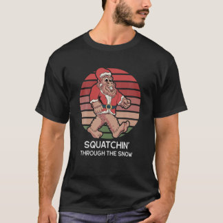 T-shirt Fantaisie Noël - Squatchin À Travers