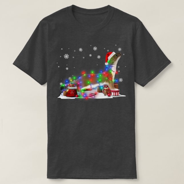T-shirt Fantaisie Otters Arbre lumières de Noël Noël Noël  (Design devant)