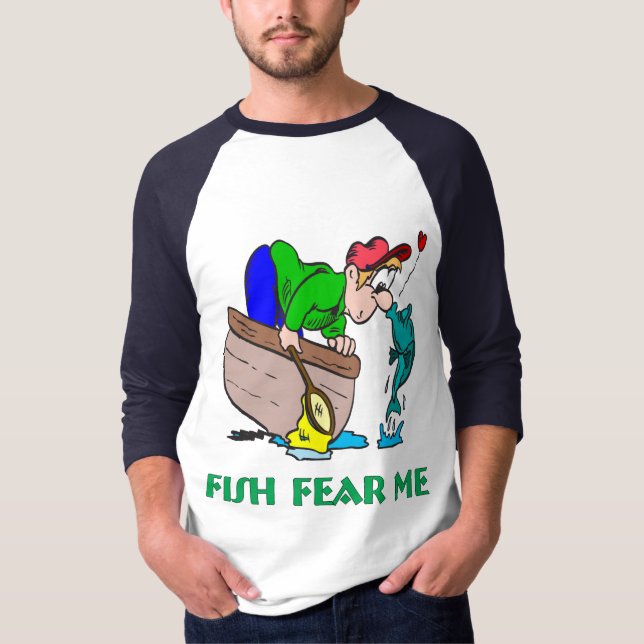 T-shirt Fantaisie Pêche Chemise Humour Pêche Peur (Devant)
