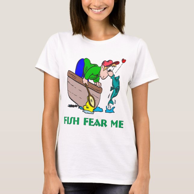 T-shirt Fantaisie Pêche Chemise Humour Pêche Peur (Devant)