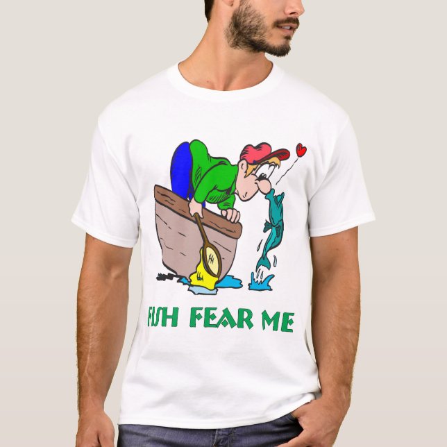 T-shirt Fantaisie Pêche Chemise Humour Pêche Peur (Devant)