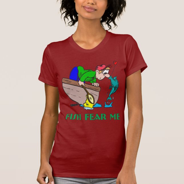 T-shirt Fantaisie Pêche Chemise Humour Pêche Peur (Devant)