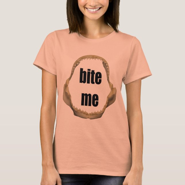 T-shirt Fantaisie Pêche Chemise Pêche Humour Pêche Bite Me (Devant)