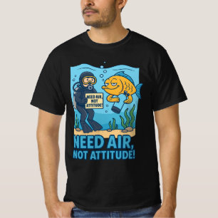 T-shirt Fantaisie Plongeur - Pensées profondes, pas d'air