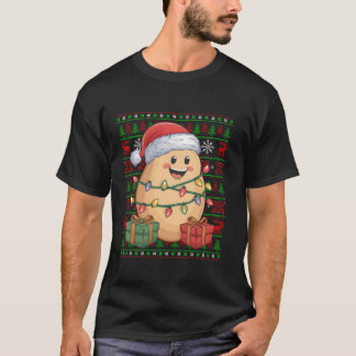 T-shirt Fantaisie Pomme de terre Lumières de Noël moche ch