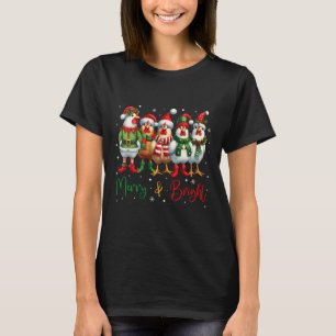 T-shirt Fantaisie poulets de Noël Lumières ferme animal mi