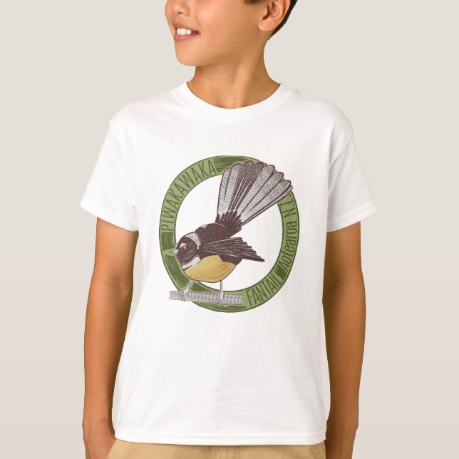 T-shirt Fantal NZ Oiseau Natif Nouvelle-Zélande Aotearoa N (Devant)